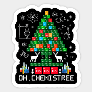 Oh Chemistree Chemist Christmas Tree Science Chemistry Xmas Sticker